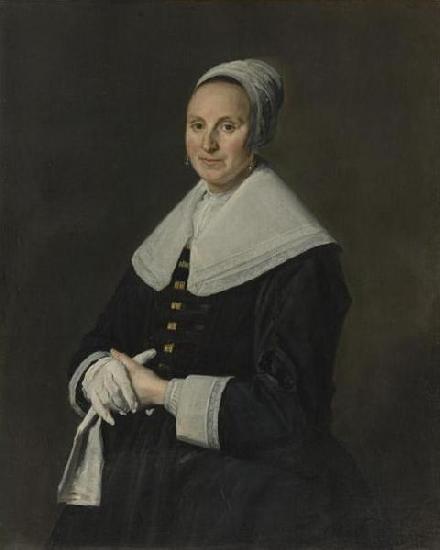 Frans Hals Portrait of woman with gloves oil painting image